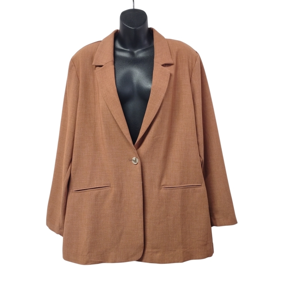 Maurices Brown Oversized Blazer Jacket Women’s Size XL One Button NWT